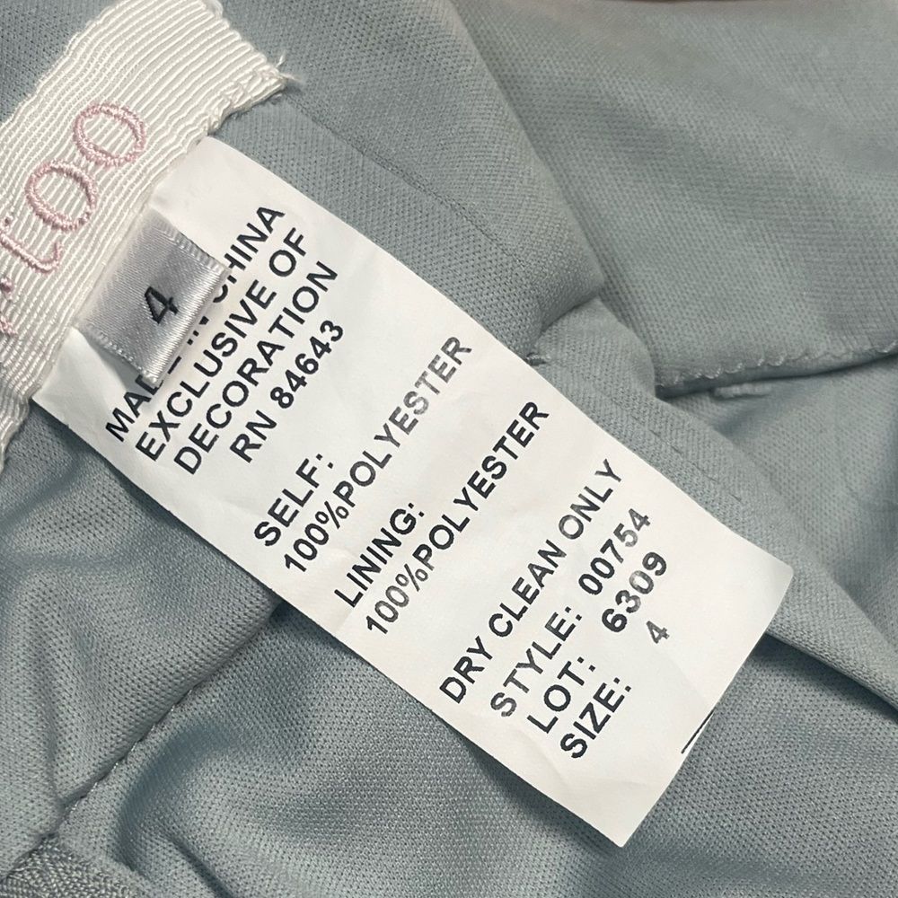NWT womens Wtoo by Watters diane french blue ruffle v neck Bridesmaid Dress sz 4 - Picture 9 of 9